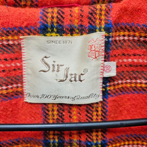 Sir Jac Jacket Men Size 38 Blue Hooded Full Zip Plaid Lined - Picture 8 of 14